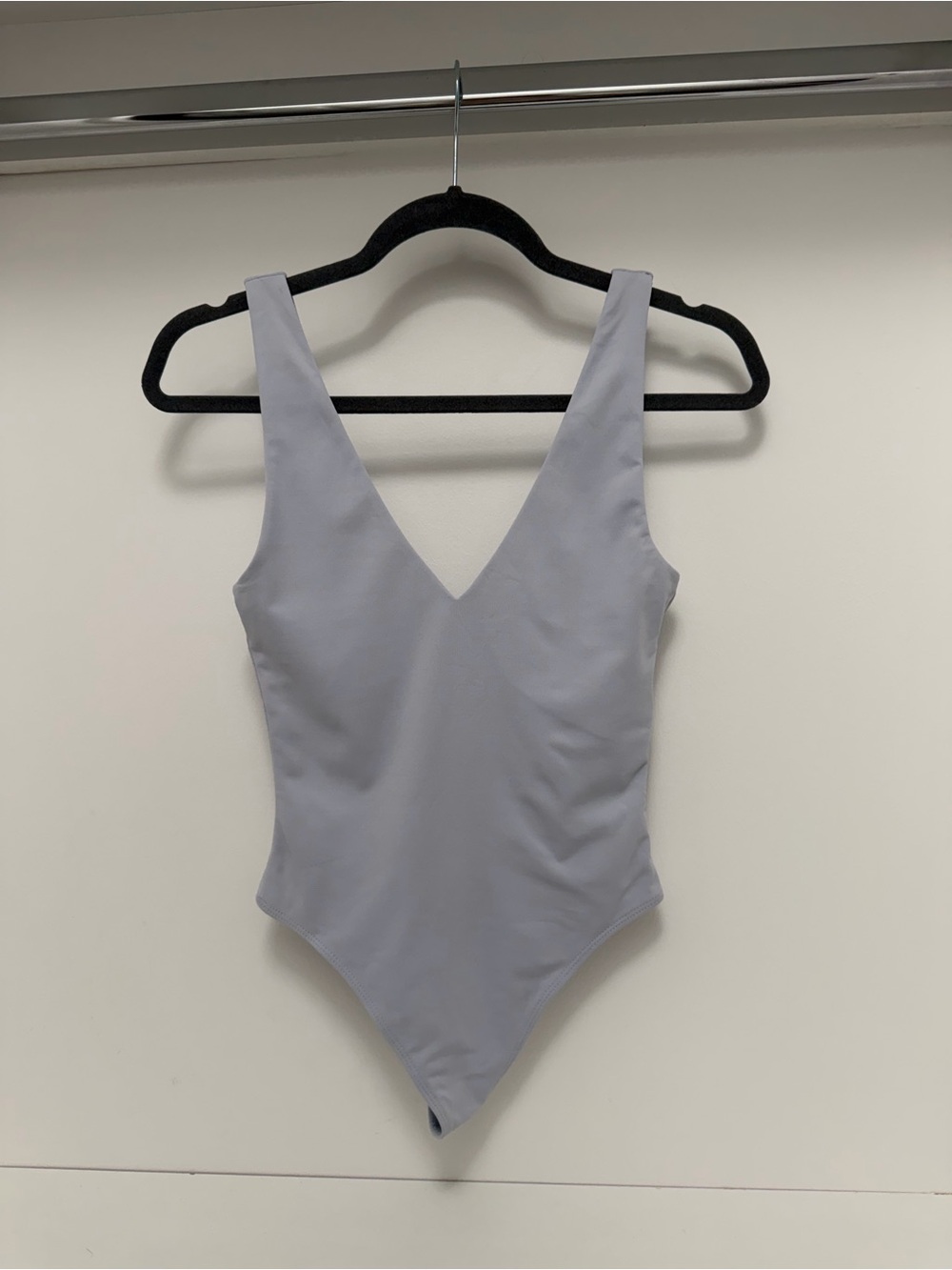 Babaton Light Blue V-Neck Bodysuit